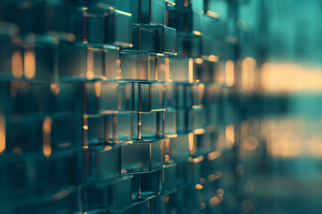 Abstract Copper-Toned Metal Grid Background