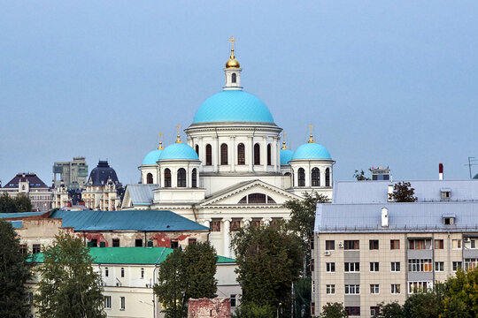 Russia. City of Kazan. Blue domes of the Annunciation Cathedral