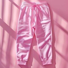 pink sweatpants on a hanger