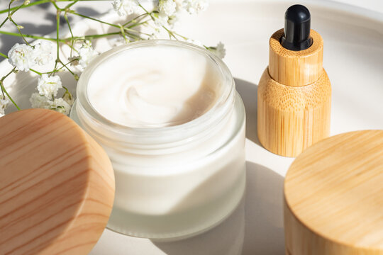 Natural skincare products with bamboo packaging