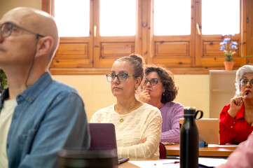 Lifelong Learning: Seniors Engaged in Classroom Setting