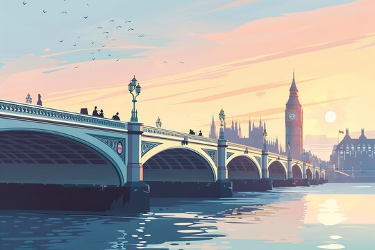 Sunset Serenity at Westminster Bridge