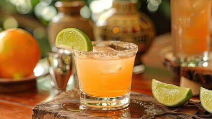 Indulge in a zesty Mexican Chavela cocktail paired perfectly with a shot of tequila