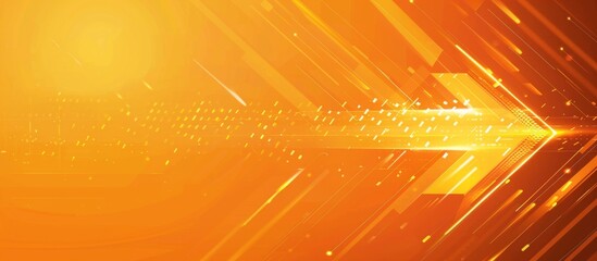 Abstract arrow with motion effect on orange background Generative AI