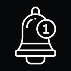 notification bell icon vector outline