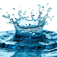 Water Splash Drop Falling into Water on Transparent Background PNG