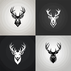 Deer head logo design vector illustration template