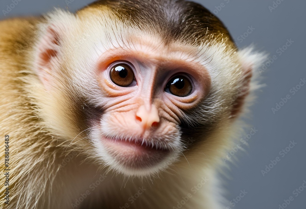 Canvas Prints Portrait of a playful monkey, AI-generated.