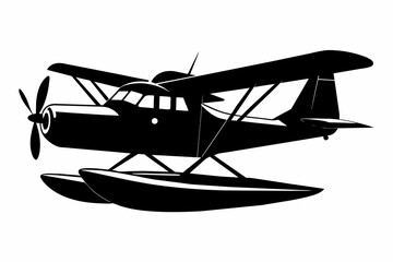 seaplane silhouette vector illustration