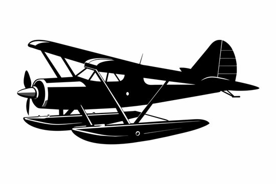 recommend clip art: seaplane silhouette vector illustration