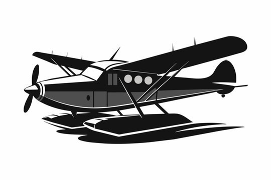 recommend clip art: seaplane silhouette vector illustration