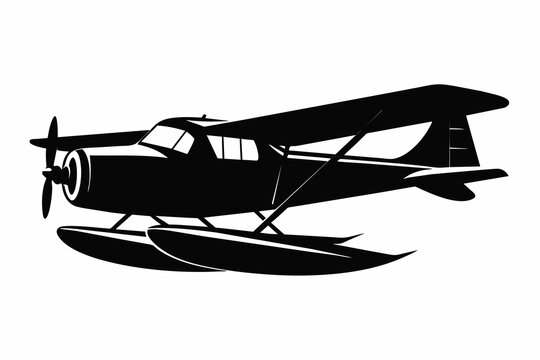 recommend clip art: seaplane silhouette vector illustration