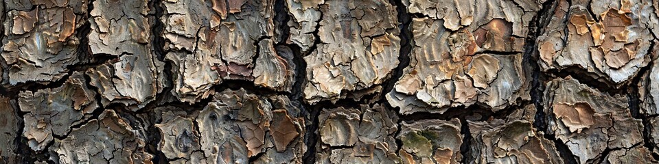 The texture of the bark of an old tree. The background.