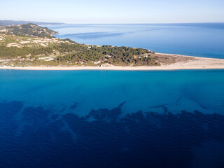 Fototapeta na wymiar Kassandra coastline near Possidi beach, Chalkidiki, Greece