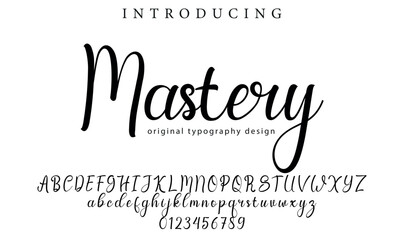 Mastery Font Stylish brush painted an uppercase vector letters, alphabet, typeface