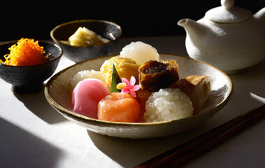 Wagashi giapponese, piatto orientale