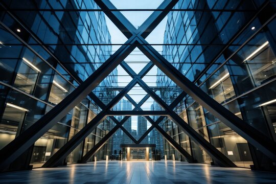 A Majestic Broad Structure Showcasing Double-Volume Window Sections, Illuminating the Interior with Natural Light