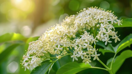 Naklejka premium The delicate elderberry flower stands out as a symbol of grace and beauty