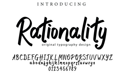 Rationality Font Stylish brush painted an uppercase vector letters, alphabet, typeface