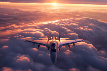aircraft flying over the clouds