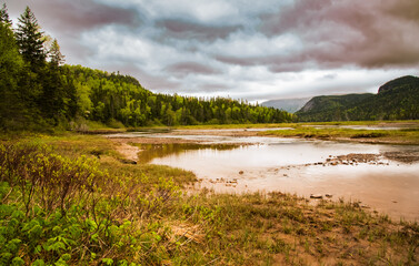 lake in the mountains in Gros Morne National Park - obrazy, fototapety, plakaty