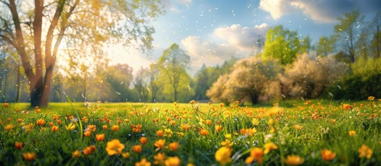 Sunny and beautiful Spring landscape.