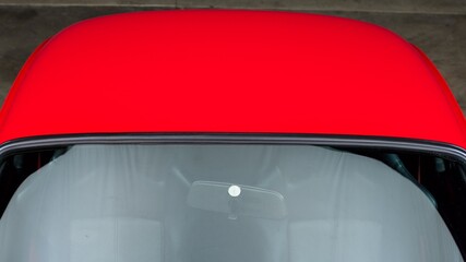 Roof on a red car