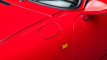 Fuel door on a car fender