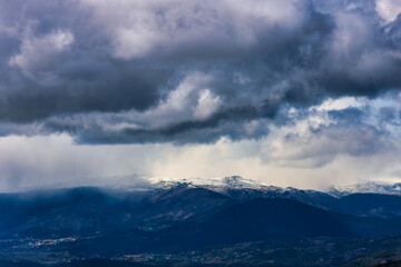 Stormy Clouds Over Snowy Serra da Estrela