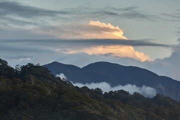 Mountains in mist in New Zealand - 788816097