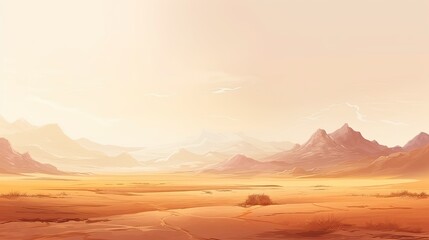 Naklejka premium This is a beautiful landscape of a desert with mountains in the background.