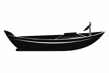 dinghy silhouette vector illustration - obrazy, fototapety, plakaty