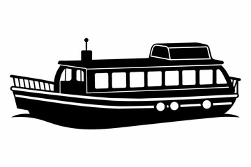 river shuttle silhouette vector illustration