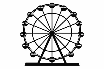 Deurstickers ferris wheel silhouette vector illustration © CreativeDesigns