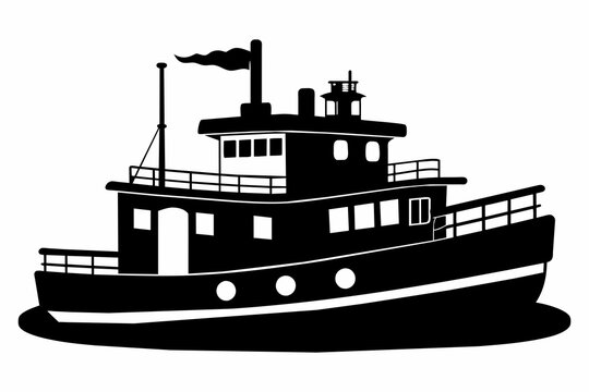 recommend clip art: tugboat silhouette vector illustration