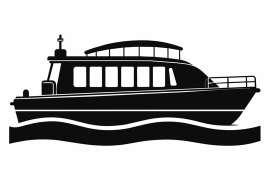 black boat on water clip art preview