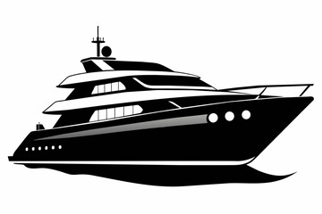 yacht silhouette vector illustration