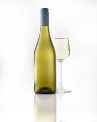 Bottle of wine isolated on white