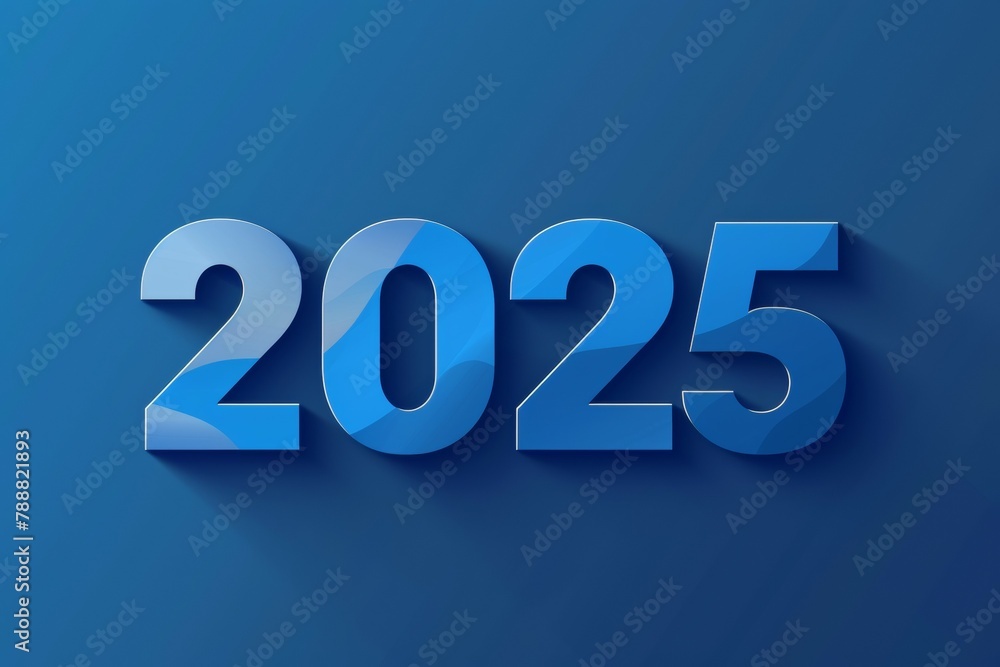 Poster numbers 2025 new year concept. background with selective focus and copy space