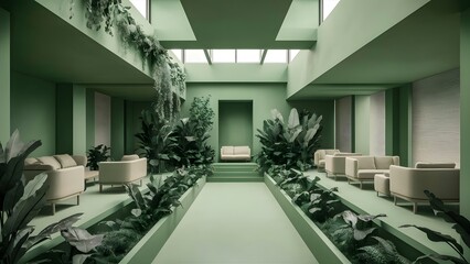 minimaliste green interior design