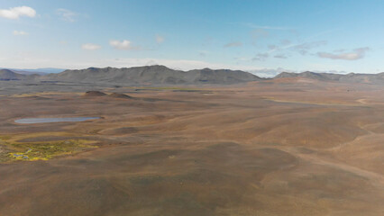 Aerial view of Iceland countryside in Asbyrgi - Utsynisstadur