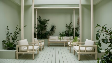 minimaliste green interior design