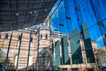 Adelaide, Australia - September 15, 2018: City streets and buildings on a beautiful afternoon
