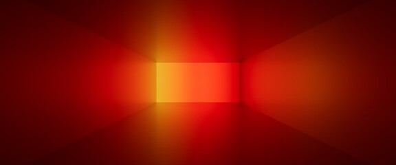 3d render, abstract geometric background, empty red room - 788823057