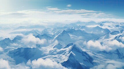 Obraz premium This is a beautiful landscape photograph of snow-capped mountains.