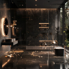 bathroom, bath, bathtub, interior, design, home, sink, luxury, room, faucet, tub, clean, shower, water, house, indoors, basin, spa, tap, floor, toilet, vintage, hotel, tile, contemporary