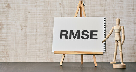 There is notebook with the word RMSE. It is an abbreviation for Root Mean Squared Error as eye-catching image.