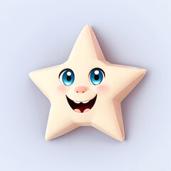 Cheerful Cartoon Star Character. An isolated image of a smiling cartoon star character, ideal for children's books, educational content, and playful designs.