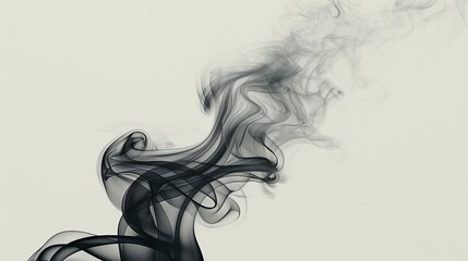 Fototapeta premium An abstract smoke shape crafted with flowing lines and delicate curves against a white background. Generated by artificial intelligence.