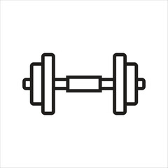 barbell vector icon line template
